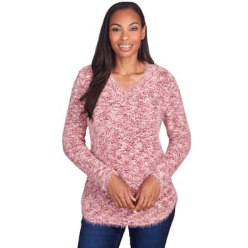 Petite Skye’s The Limit Sweater Essentials V-Neck Eyelash Sweater ...