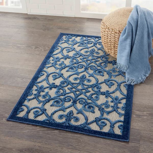 Nourison Aloha Scroll Contemporary Indoor/Outdoor Area Rug