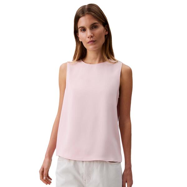 Womens Calvin Klein Solid Crew Neck Shell Tank Top - image 