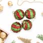 Northlight 4ct. Glitter Lattice Striped Christmas Ball Ornaments - image 2