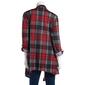 Plus Size New York Laundry Plaid Cardigan - Jet Black/ Red - image 2