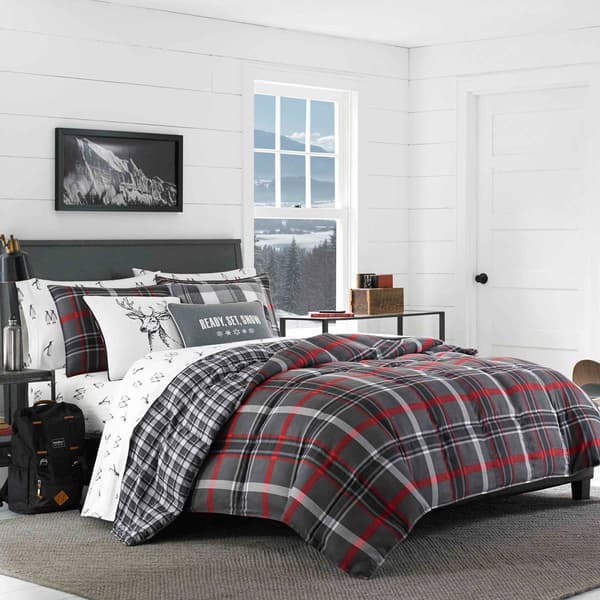 Eddie Bauer Willow Plaid Reversible Comforter Set - image 