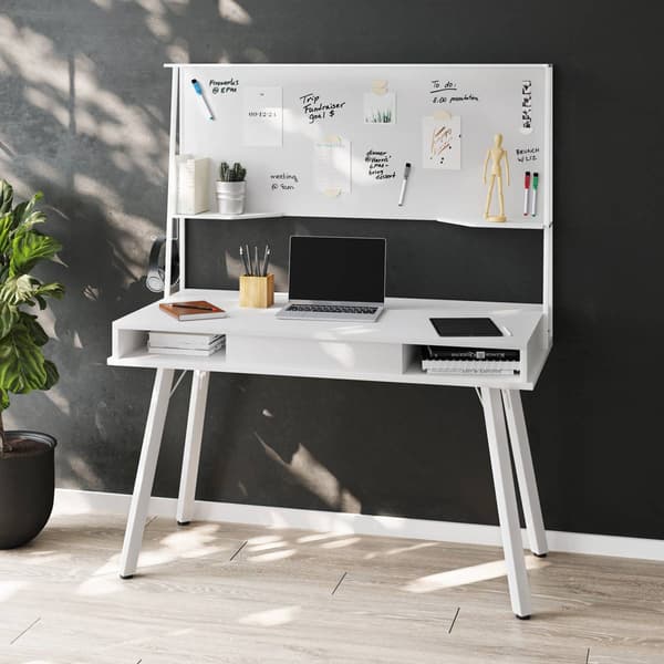 Techni Mobili Study Computer Desk w/ Dry Erase White Board