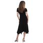 Womens Perceptions Short Sleeve Side Knot Solid Wrap Dress - image 2