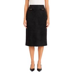 Womens Zac & Rachel Solid Suede Skirt With Pockets