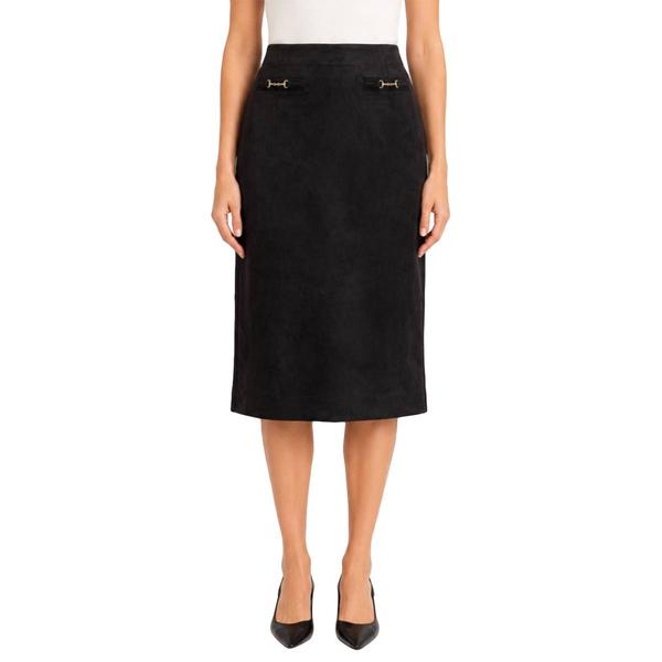 Womens Zac & Rachel Solid Suede Skirt With Pockets