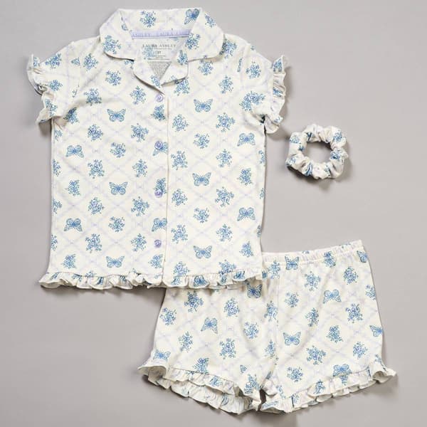 Toddler Girl Laura Ashley 3pc. Butterfly Lattice Pajama Set - image 