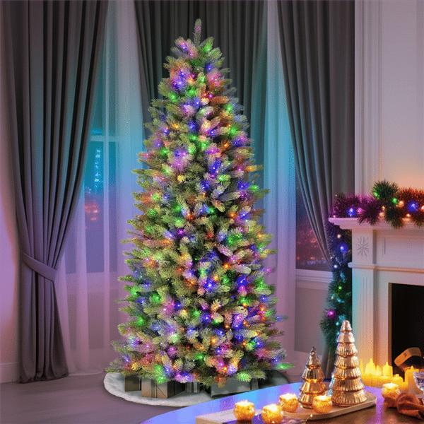 Puleo International 7.5ft. Pre-Lit Kensington Fir Christmas Tree