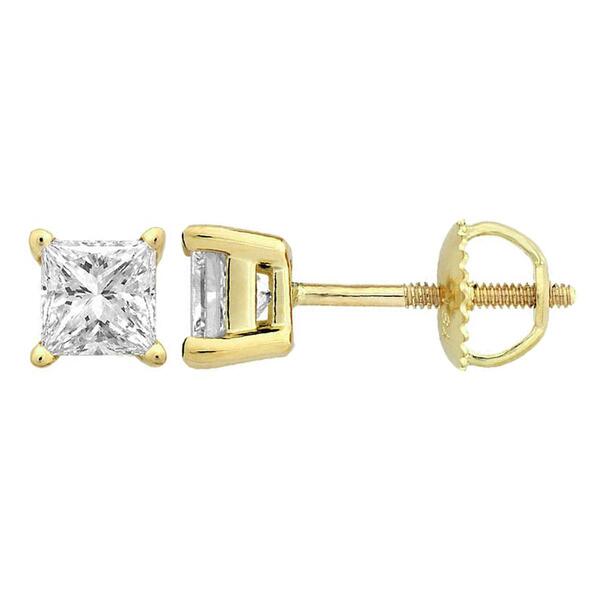 Parikhs 14kt. Yellow Gold Diamond Cut Stud Earrings - image 