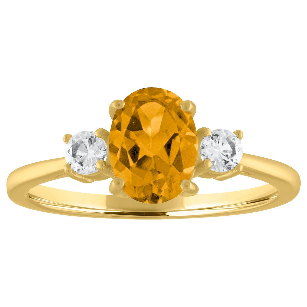 Gemstone Classics™ Oval Citrine 10kt. Yellow Gold Ring
