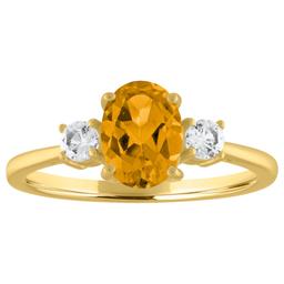 Gemstone Classics(tm) Oval Citrine 10kt. Yellow Gold Ring