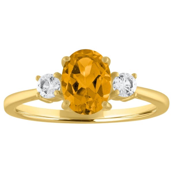 Gemstone Classics(tm) Oval Citrine 10kt. Yellow Gold Ring - image 