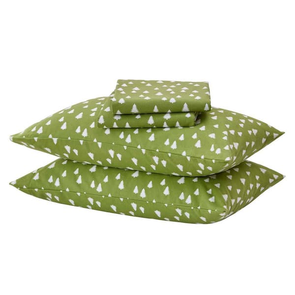 Freshfolds Premium Cotton Flannel Little Trees 4pc. Sheet Set