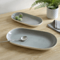 Sango Resona Moss/Cream Large Ceramic Serving Platters - Set of 2 - image 1