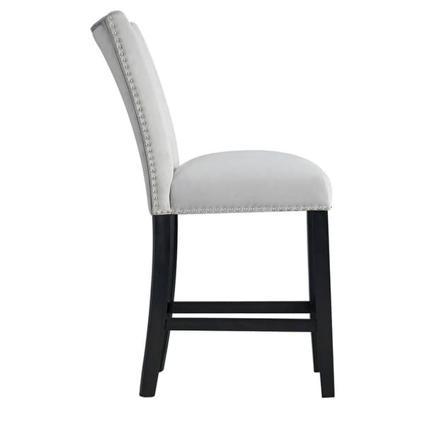 Elements Francesca Grey Velvet Counter Height Chair Set