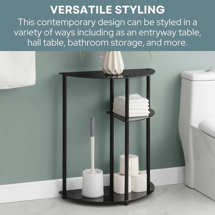 Convenience Concepts Designs2Go Glass 3-Tier Entryway Hall Table