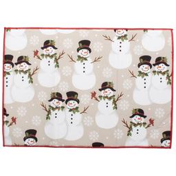Holly Snowmen Drying Mat