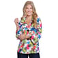 Womens Ali Miles 3/4 Flounce Sleeve Mixed Abstract Blouse - image 1