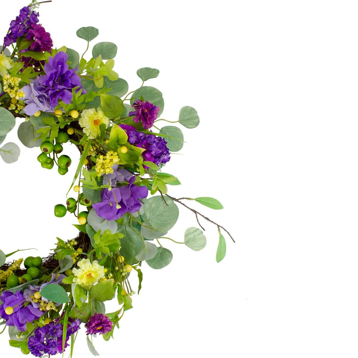 Northlight Hydrangea and Eucalyptus Wreath - Thumbnail 5