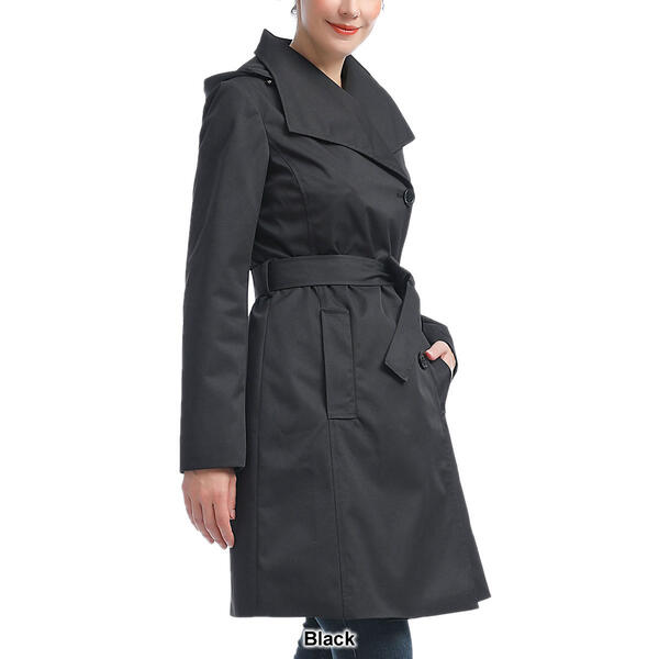 Womens BGSD Waterproof Hooded Belted Trench Coat