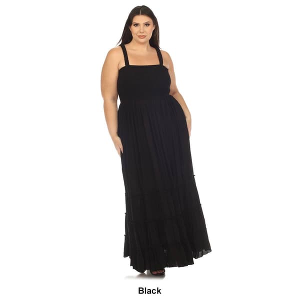 Plus Size White Mark Smocked Ruffle Maxi Dress