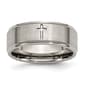 Mens Endless Affection(tm) 8mm Ridged Edge Cross Wedding Band - image 1