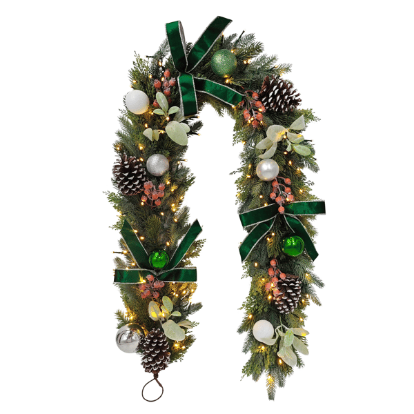 Puleo International 6ft. Pre-Lit Adorned Garland - image 