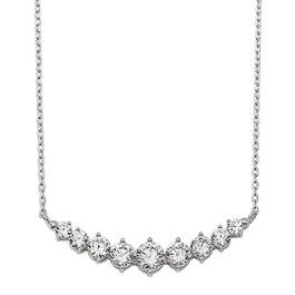 Splendere Sterling Silver Graduated Cubic Zirconia Necklace