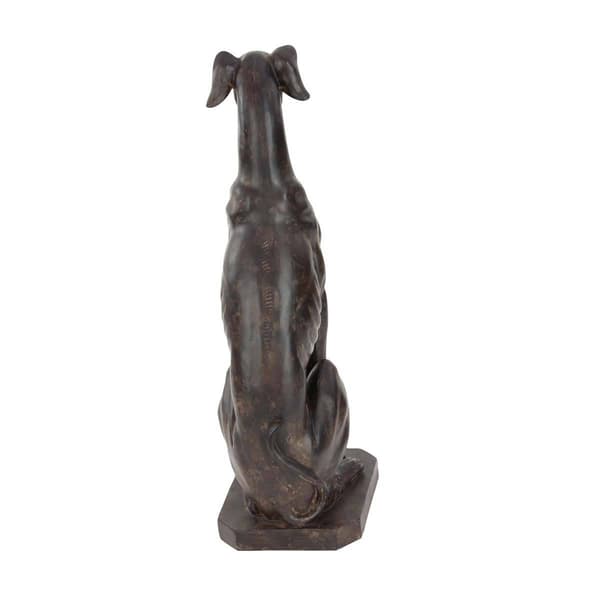 9th & Pike® Brown Polystone Greyhound Dog Sculpture