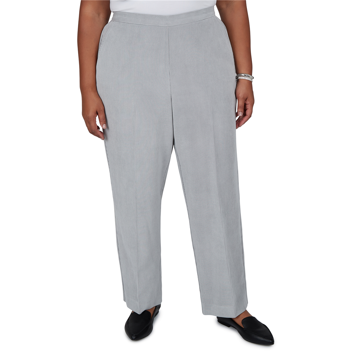 Plus Size Alfred Dunner Vail Knit Corduroy Pants - Short Length