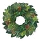 Puleo International 24in. Pre-Lit Magnolia Artificial Wreath - image 1