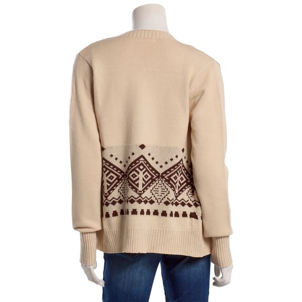 Juniors No Comment Jacquard Western Fringe Open Cardigan