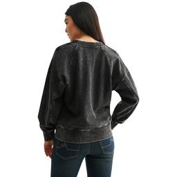 Womens CITY BLUES Long Sleeve V-Neck Acid Wash Sweatshirt