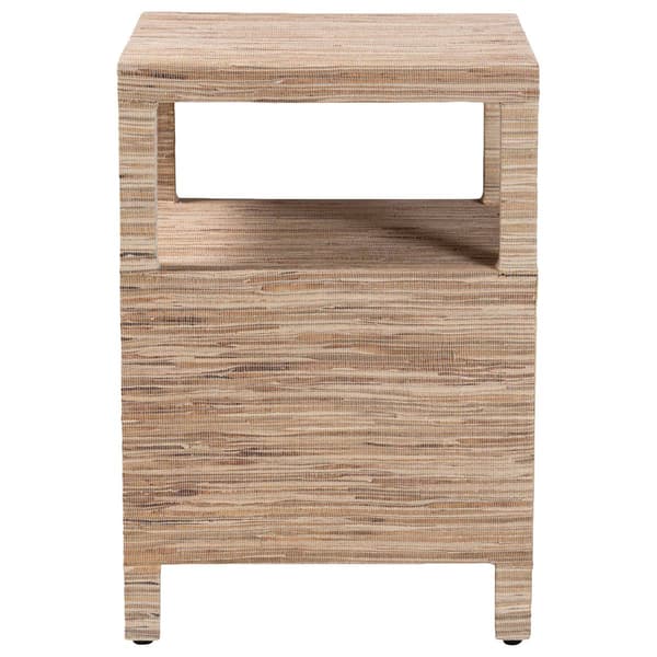 bali & pari Paine Bohemian Woven Grasscloth Nightstand