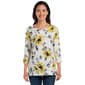 Plus Size Emily Daniels 3/4 Sleeve Floral Poppy Round Neck Blouse - image 1