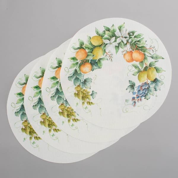 Lemon Blooms Dig Print Placemats - Set of 4 - image 