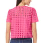 Womens Cece Short Sleeve Solid Circle Eyelet Blouse - image 2
