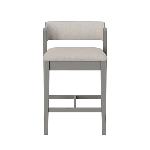 HH2 Home Dresden Grey Fabric Counter Height Stool