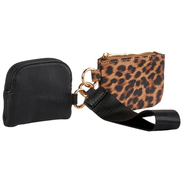 Womens DS Fashion 2 Piece Cardcase With Wristlet - Leopard/Black