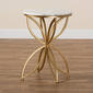 Baxton Studio Jaclyn Gold Metal End Table w/ Marble Tabletop - image 7
