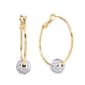 Athra Gold Over Silver Hoop w/ Crystal Ball Earrings - image 1