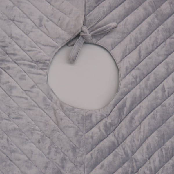 National Tree 60in. Quilted Velvet Silver Tree Skirt