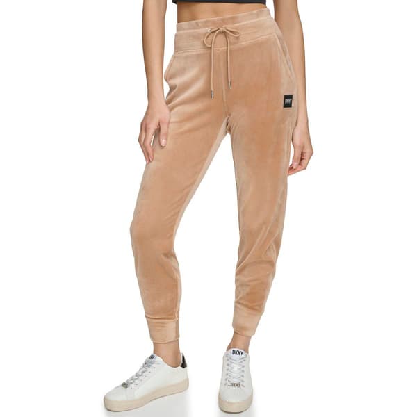 Womens DKNY Sport Platinum Velour Cuffed Slim Fit Joggers
