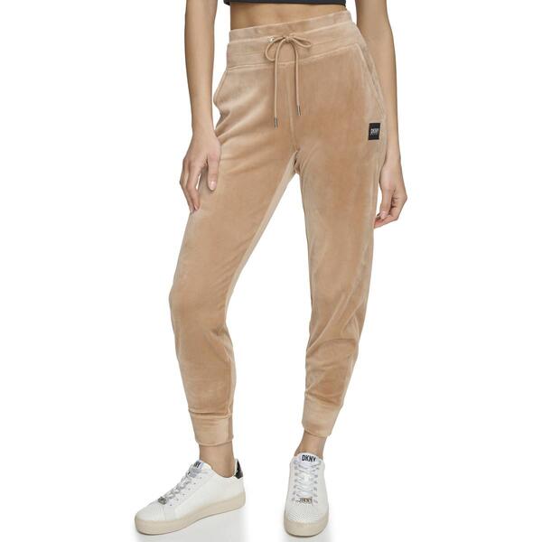 Womens DKNY Sport Platinum Velour Cuffed Slim Fit Joggers - image 