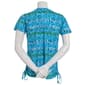 Womens Kiwi Fresh Short Sleeve V-Neck Side Ruched Abstract Tee - image 3