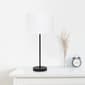Simple Designs Black Stick Lamp w/White Fabric Drum Shade - image 7