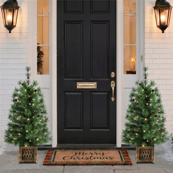 Puleo International 3.5ft. LED Potted Christmas Trees - Set of 2