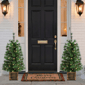 Puleo International 3.5ft. LED Potted Christmas Trees - Set of 2 - image 2