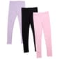 Girls (7-12) BTween(R) 3pk. Pink/Black/Lavender Solid Leggings - image 1