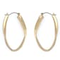 Steve Madden Gold Sculpted Oval Hoop Earrings - image 2